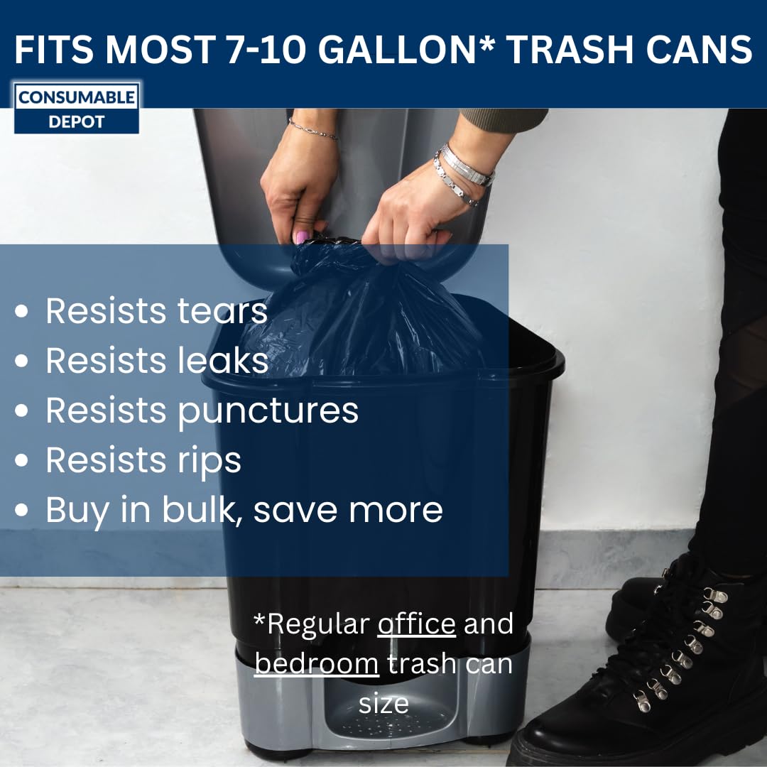 7-10 Gallon High Density Bags - 6 Micron - 1000/Case - Clear