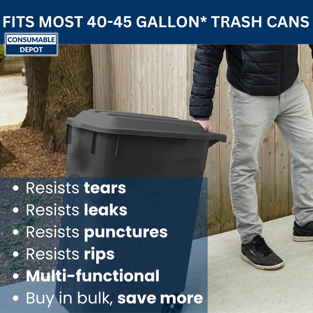 40-45 Gallon High Density Bags - 14 Micron - 150/Case - Clear