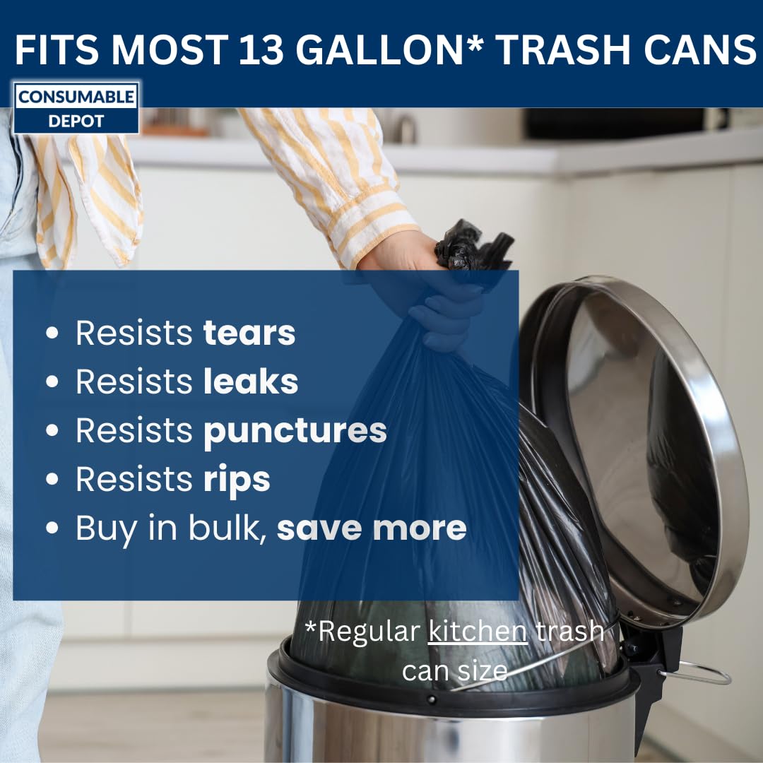 12-16 Gallon High Density Bags - 8 Micron - 1000/Case - Clear